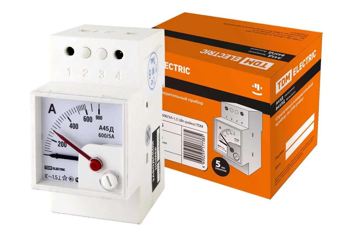 Амперметр TDM electric А45Д 600/5А-1.5 TDM