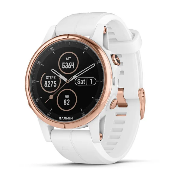 Смарт-часы Garmin Fenix 5S Plus Sapphire розовое золото с белым ремешком